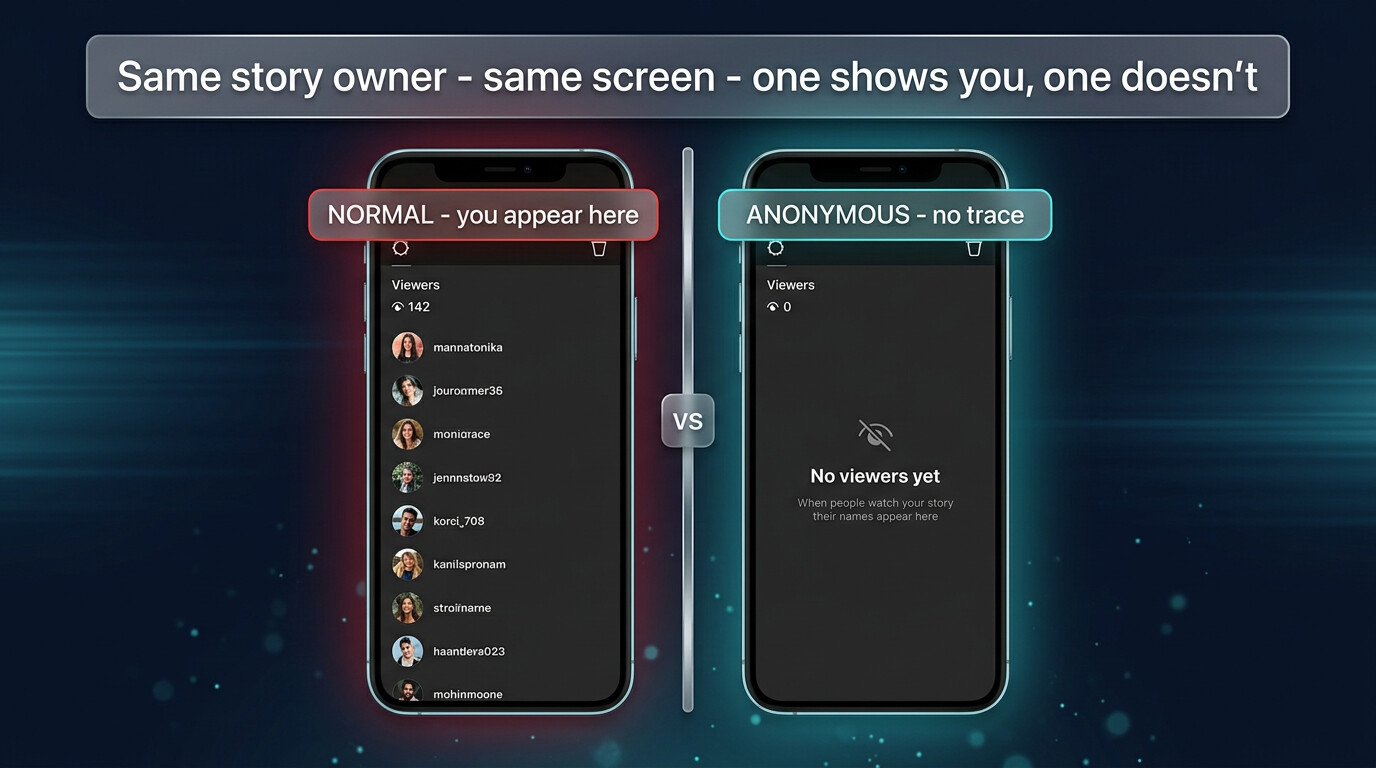 Anonymous web viewer vs Instagram app view event comparison