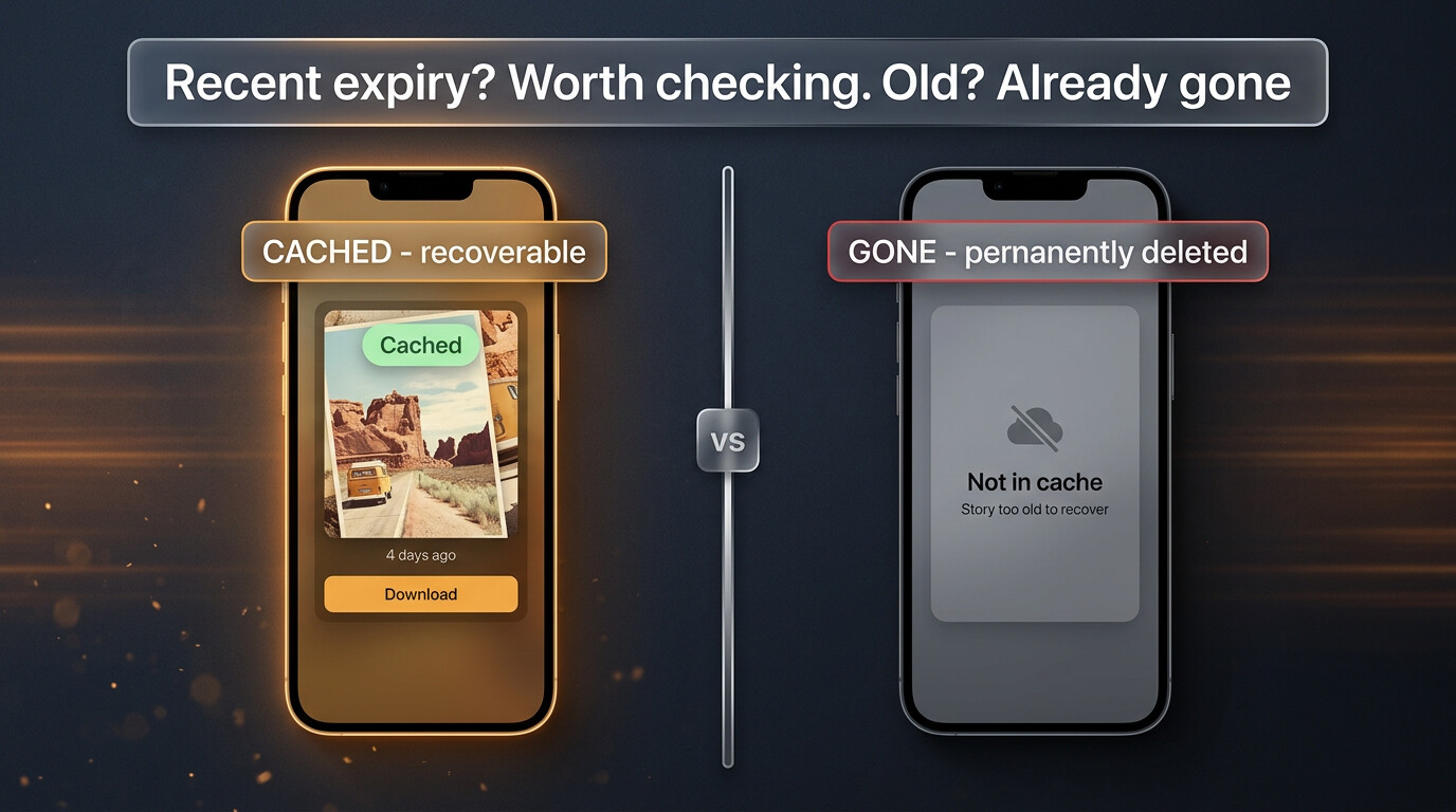 Recently expired story recoverable from cache vs gone forever