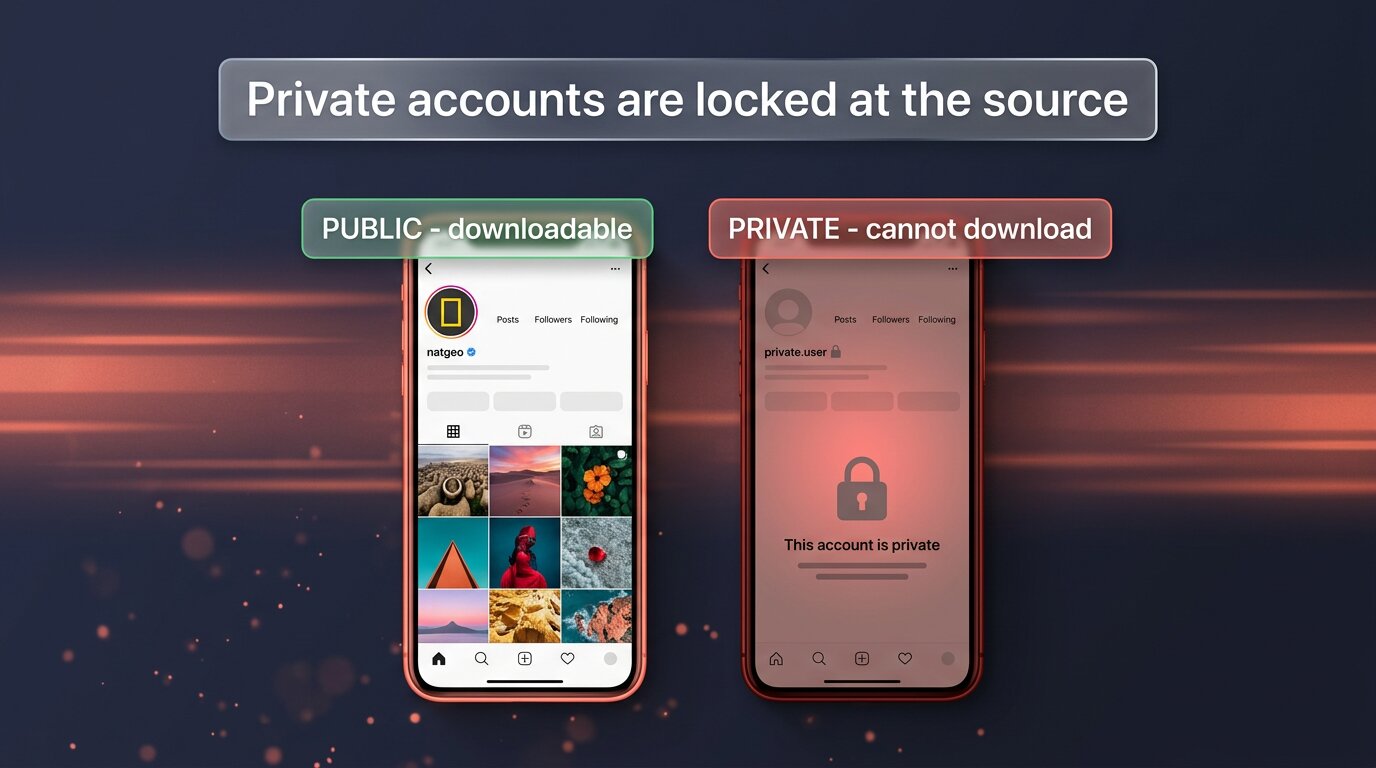 Public vs private Instagram accounts and what you can download