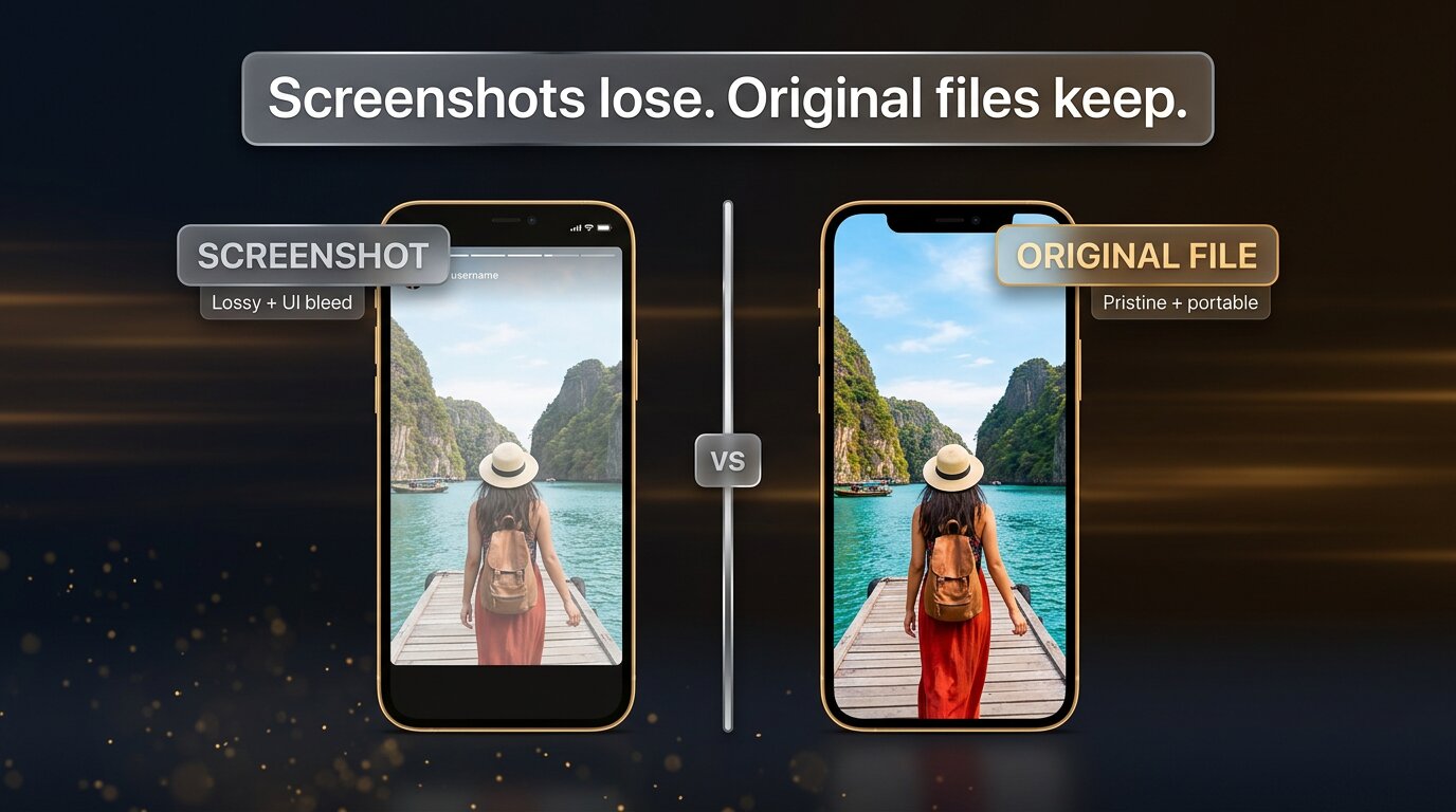 Screenshots and screen recordings vs the original story file