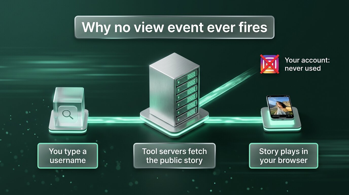 Server-side fetch flow of an anonymous story viewer