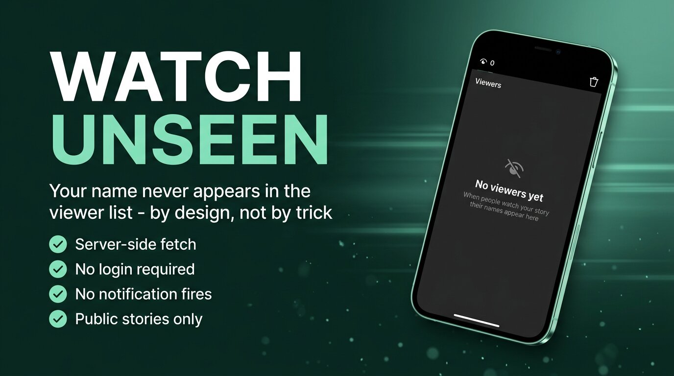 Watch Instagram stories without being seen - anonymous viewer hero